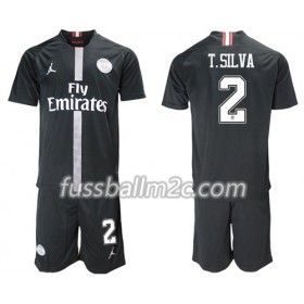 Fußballtrikots Paris Saint-Germain T.Silva 2 Jodan Schwarz Kinder Ausweich Trikotsatz 2018-2019